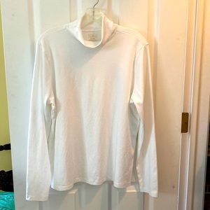 White cotton turtleneck in XL from LLBean